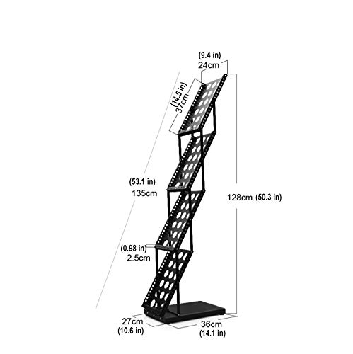 Do4U Foldable Pop-up Folding Display 4 Pockets Magazine Literature Brochure Catalog Holder Rack Stand with Portable Oxford Case for Office and Tradeshow Display (Black, 4,Pocket)