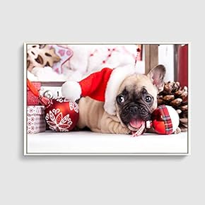 Framed Canvas Home Artwork Decoration Merry Christmas Canvas Wall Art for Living Room, Bedroom - 16x24 inches