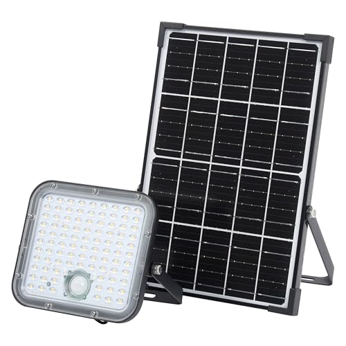 OSRAM LED Solar Outdoor Light Endura Outdoor Black with floodlight and Solar Panel, 5-metre Long Cable, with Remote Control and PIR Motion Detector, 30 W, 4500 lm, 840, 4000 K Light Colour, EEK A