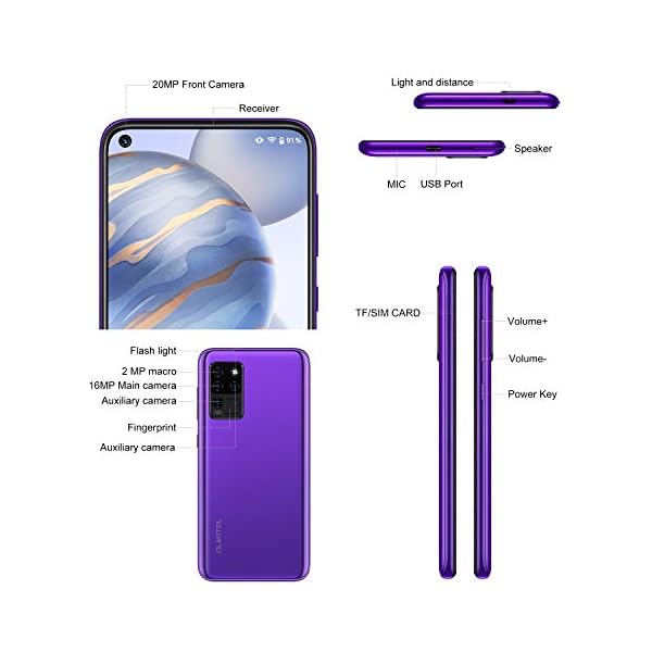 Sim-free-Unlocked-Mobile-PhonesOUKITEL-C212021-Android-10-Mobile-Phone-Sim-Free-FHD64Inches4GB64GB-SD-256GB20MP-Selfie-FrontFour-Rear-Cameras4000mAh-Battery-Dual-SIM-Smartphone-Purple Sim-free & Unlocked Mobile Phones,OUKITEL C21(2021) Android 10 Mobile Phone Sim Free FHD+,6.4Inches,4GB+64GB (SD 256GB…