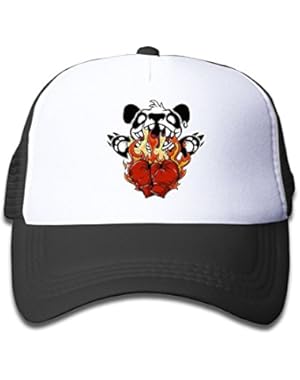 Boxing Panda Cartoon Baby Boys AdjustableTrucker Visor Cap Infant Trucker Hat