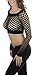 ToBeInStyle Women's Elastic Fishnet Long Sleeve Top - One Size - Black