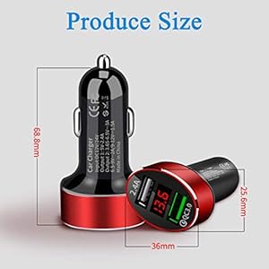 GreatCool Quick Charge 3.0 Caricabatteria per auto, Caricatore veloce, Adattatore per caricatore da auto doppio USB Con… - immagine 5