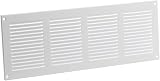 EUROPLAST 400x150mm White Metal Air Vent Grille with Insect Mesh