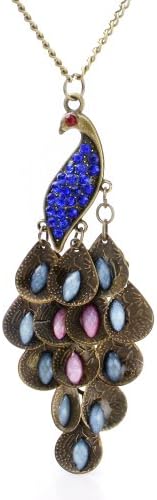 Leegoal Retro Peacock Crystal Necklace Pendant Jewelry Vintage Style