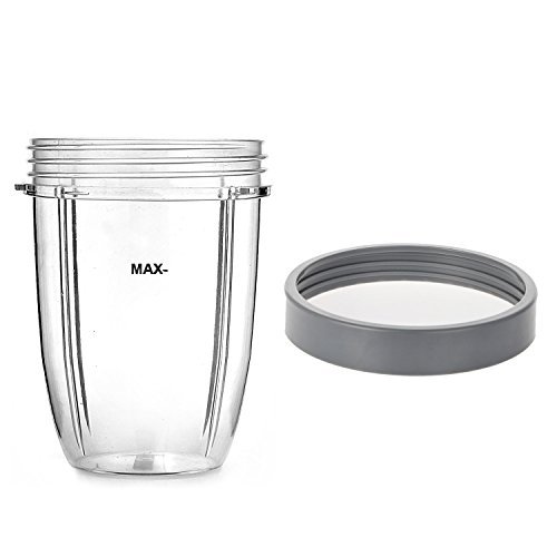 18 oz Short Cup with Screw off Comfort Lip Ring for Nutribullet