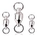Sougayilang Rolling Barrel Swivel Stainless Steel Ball Bearing Swivels,Connector Solid Rings Fishing (Size0 Length: 0.55