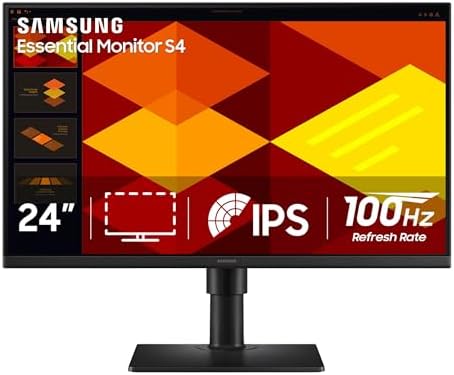 Samsung 24” (S40GD) Borderless Business Monitor with IPS Panel | 100Hz Refresh Rate, Eye Saver Mode, Ergonomic Design, Game Picture Mode, LS24D402GANXGO, 3 Yr Warranty