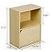 Furinno Pasir 2 Tier Bookcase with 1 Door with out Handle, Steam Beech