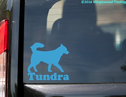 SIBERIAN HUSKY with Custom Name 5" x 4.5" Vinyl Decal Sticker - Malamute Spitz Dog - - GREY