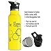 Kids Water Bottle Easy-Sip Straw Lid Leak-Proof Insulated Stainless Steel Thermos Perfect for School & Pickleball 3 Lids BPA-Free Keeps Drinks Cold for 24 Hours