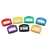Key Cap Tags, 24 Pack, 6 Assorted Colors Key ID Ring Covers with Blank Labels, All in One Perfect Coding System