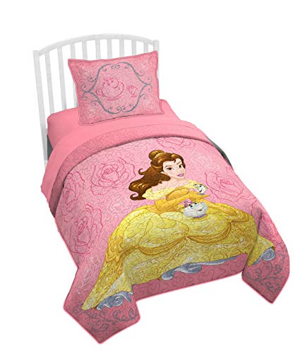 Jay Franco Disney Beauty and The Beast Belle Twin/Full Quilt & Sham Set - Super Soft Kids Bedding Features Belle - Fade Resistant Polyester (Official Disney Product)