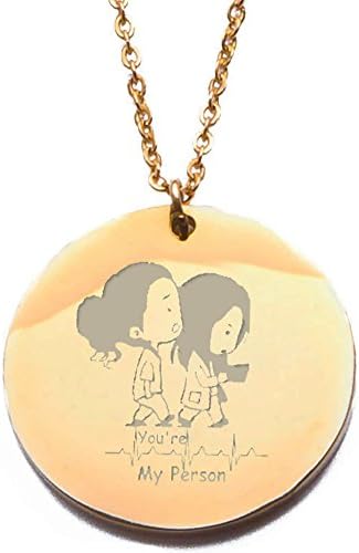 Grey's Anatomy You're my Person Stainless Steel Necklace-Trendy-Popular-Christmas-Gift-Hoiday-fans-engraved-bestfriends-love (Gold-plated)