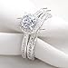 Newshe Wedding Rings for Women Engagement Ring Set 925 Sterling Silver 2.4Ct Round White AAAAA Cz Size 4-13