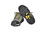 ORIENTOOLS Steel Traction Grips Cleats for Shoes & Boots, Suitable for Everyday Outdoor Ice/Snow/Mud Safety Walking (1-Pair, Size: S/M and L/XL)