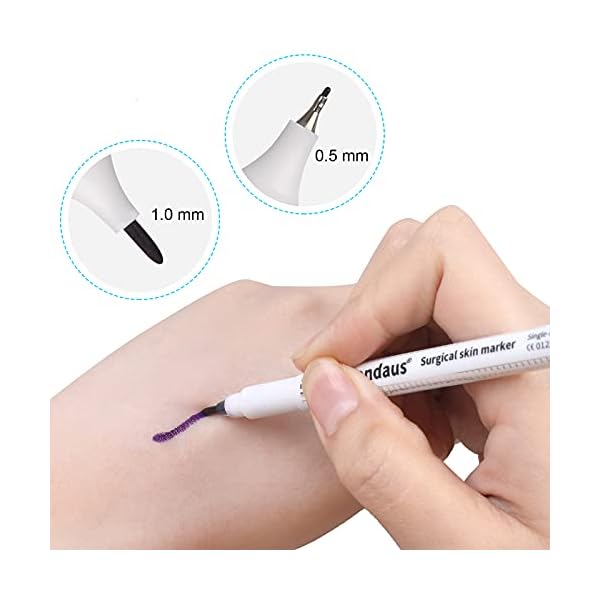 6 Pcs Tattoo Marker Pens, Tattoo Stencil Pen, Surgical Skin Marker with