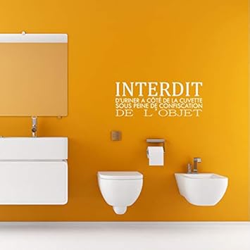 Humor Frances Bano Bano Apliques De Pared Inodoro Wc Vinilo