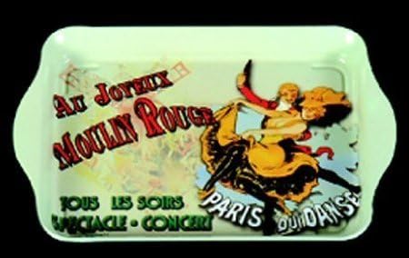 FRENCH METAL VINTAGE TRAY 14x21cm RETRO AD CABARET MOULIN ROUGE SHOW PARIS