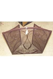 Image of Lilac Trifold Fireplace Gate with Elegant Swirl Design