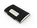 Business Name Card Case and Holder - PU Black Leather Grain Wrapped Steel, Soft Interior, Slim, Light Weight, Compact and Strong