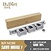DrDirt Broom Holder Wall Mount – Heavy Duty Aluminum Mop and Broom Organizer with 3 Slots & 4 Hooks, Strong Wall Mounted Storage for Kitchen, Bathroom, Laundry Room, Garage, Closet