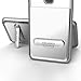 Galaxy S9 Plus Clear Case With Holster, Encased [Reveal Series] Slim Fit Transparent Cover with Metallic and Kickstand Outer Frame for Samsung Galaxy S9+ (2018 Release) Crystal Silver