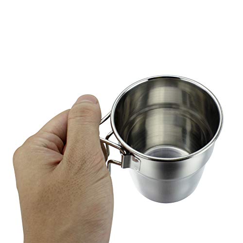 AITREASURE Outdoor Stainless Steel Cups Portable Camping Coffee Mugs Set with Handle for Camping Hiking Picnic