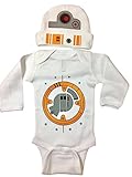 Star Wars Baby Boy BB8 Bodysuit Long Sleeve Set Bodysuit and Hat (NB)