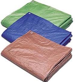 Hygrade Blue Poly Tarp, 5 Mil, 8'L X 10'W - Lot of 15