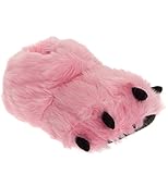 SilverHooks Plush Bear Paw Animal Slippers (Pink, X-large)