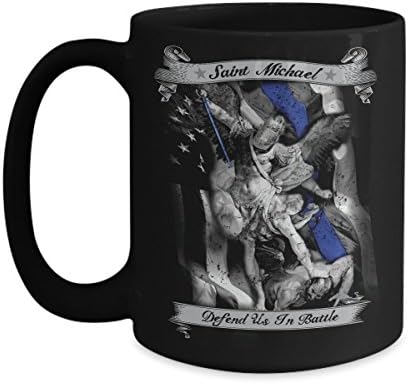 St. Michael Defend Us In Battle Police Support Blue Lives Coffee Mug