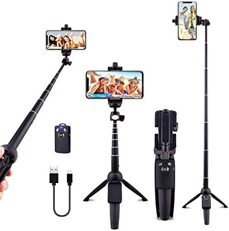 Selfie Stick Tripod Cell Phone Tripods 40 inch Bluetooth with Wireless Remote Shutter Compatible with iPhone X/8/8P/7/7P/6s/6P,Galaxy S9/S9 Plus/S8/S7/ S6/S5/Note 8,Google and More