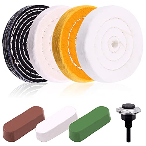 Keadic 8 Pcs 4 Inches Buffing Polishing Wheel Kit 3