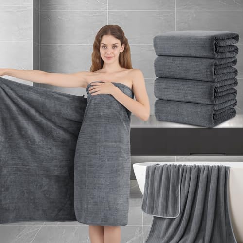 Extra Large Bath Sheet Set of 4,Ultra Soft Fluffy