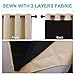 NICETOWN Bedroom Full Blackout Curtain Panels, Super Thick Insulated Window Covers, Complete Blackout Draperies with Black Liner for Short Window(Biscotti Beige, Set of 2 PCs, 52 by 63-inch)