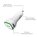 NONZERS Car Charger - Dual USB Port,Quick Charge,Universal Compatibility,Ultra Compact-Smart & Safe Charger with LED Light - Cigarette Lighter Adapter for iPhone iPad Samsung Android Phones(White)