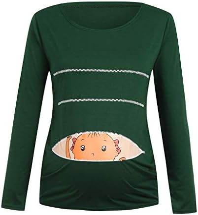 Daylin Newest Soft Nice Mom Baby Women's Maternity Long Sleeve Tops Cartoon Pattern Nursing Baby Clothes