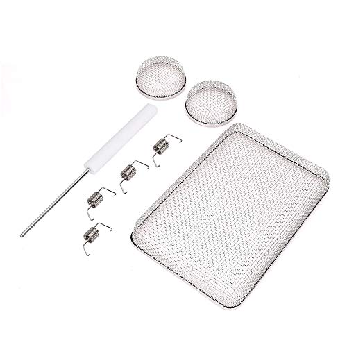 RV Furnaces Vent Mesh Screen & Water Heater Vent Mesh Screen-Circular Mesh Size 2.8''x1.3'', Rectangle Mesh Size 6''x8.5''x1.3'' Include Installation tool