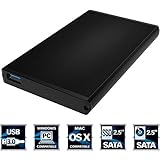 [Upgraded Version Support UASP] Sabrent Ultra Slim USB 3.0 to 2.5-Inch SATA External Aluminum Hard Drive Enclosure [Black] (EC-UK30)