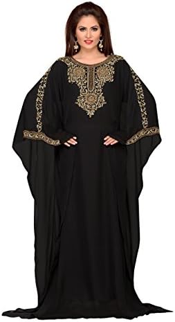 Bedis Farasha UAE Style WOMEN'SMAXI Arabic Islamic Muslim Abaya Dress Jilbab Kaftan Long Dress - Free ONE Size