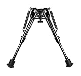 Tactical Rifle Bipod with Handy Spring Return Ohuhu 6-9 Inches Adjustable Height for Hunting Shooting, Black