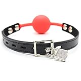 MyCHIC Open Breathable Leather Paly Ball for Men Women (Red with Lock)