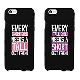 365 Printing Every Short Girl and Tall Girl Black Matching Best Friends Phone Cases Christmas Gift for BFF