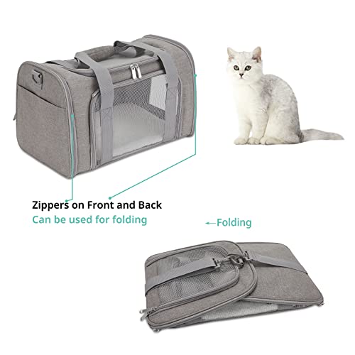 Echohana Cat Carrier, Airline Approved Pet Carrier for Medium Cats 15lbs, Collapsible Cat