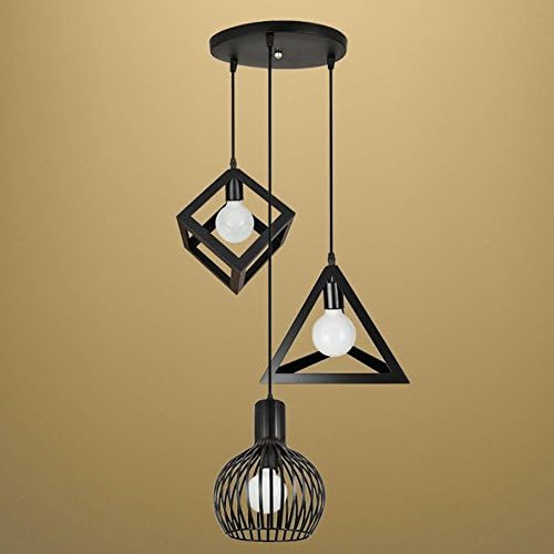 DMMSS Retro Lamp Is Loft Art Three Iron Small Birdcage Chandelier Disc Ceiling Light Hall Restaurant Stair Wrought Iron Industrial Chandelier