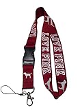 LOVE PINK Lanyard Burgundy/Maroon Neck Strap Keychain ID Holder Keyring for Keys Phones Bags from SprayWayCustoms Store