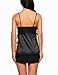 Avidlove Satin Teddy Lingerie for Wome Side Open Dress Sexy Nightgown Black S