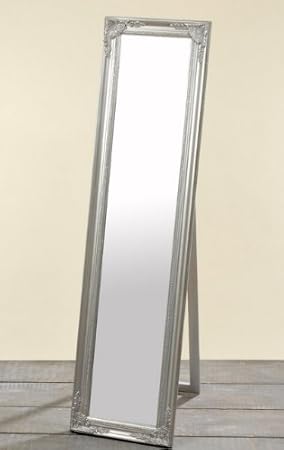 Espejo de cuerpo entero (160 x 40 cm), color plateado: Amazon.es: Hogar