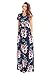 Lovezesent Women's Floral Print Round Neck Cap Sleeve Maxi Casual Dress XX-Large Blue1
